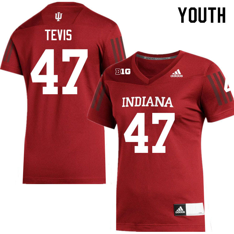 Youth #47 JH Tevis Indiana Hoosiers College Football Jerseys Sale-Crimson